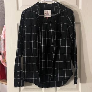 Black and White Checkered Button Down Shirt